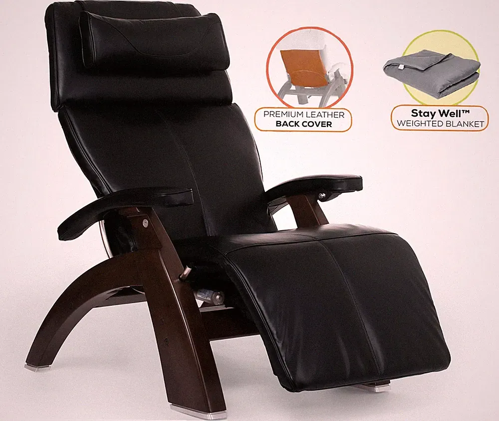 Black Premium Leather PC-610 Human Touch Zero Gravity Perfect Chair Recliner