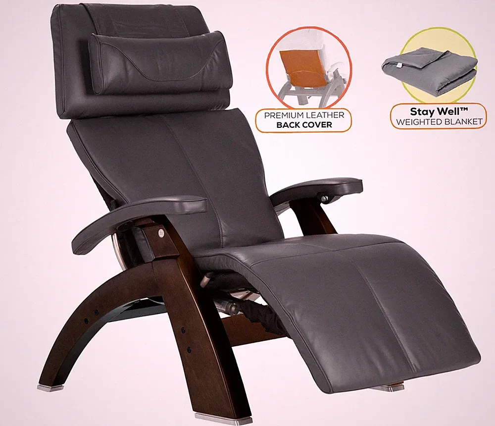 Gray Premium Leather PC-610 Human Touch Zero Gravity Perfect Chair Recliner